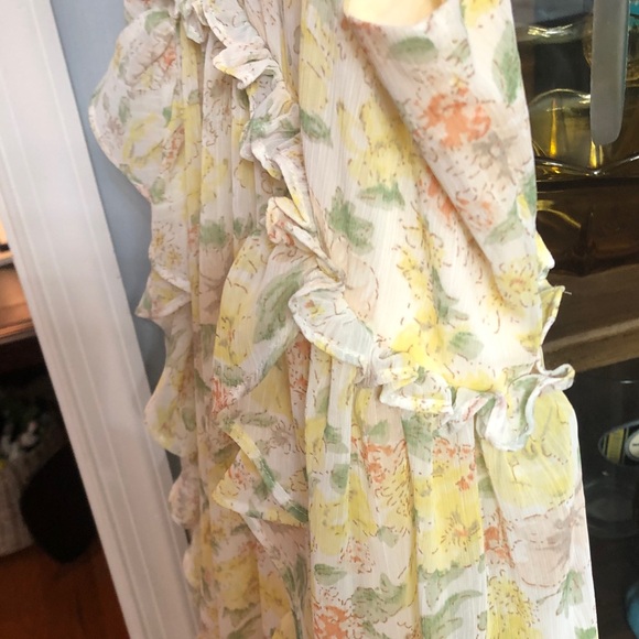 Yellow Floral Maronie Ruffle Baby Doll Dress - Picture 8 of 9